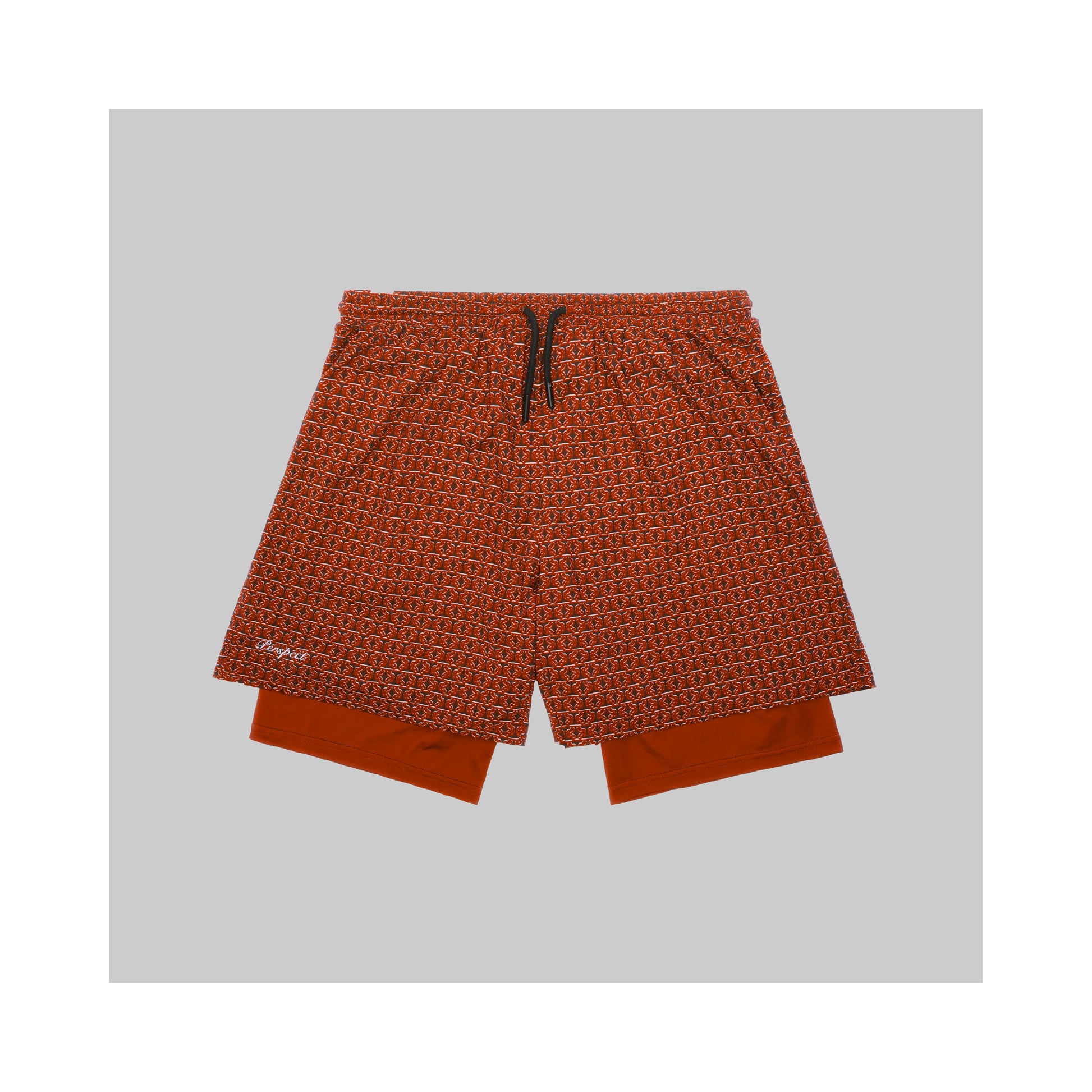 WaferStretch™️ Training Shorts | Burnt Orange Monogram