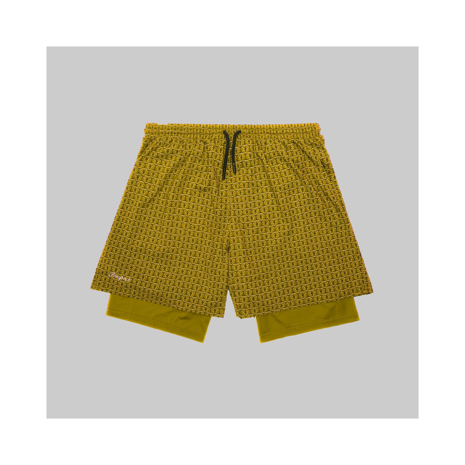WaferStretch™️ Training Shorts | Mustard Monogram
