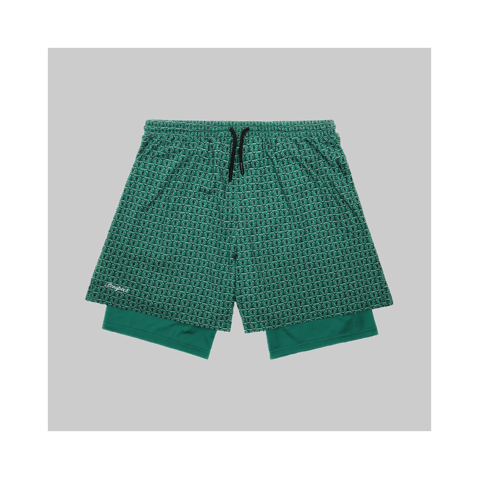 WaferStretch™️ Training Shorts | Emerald Monogram