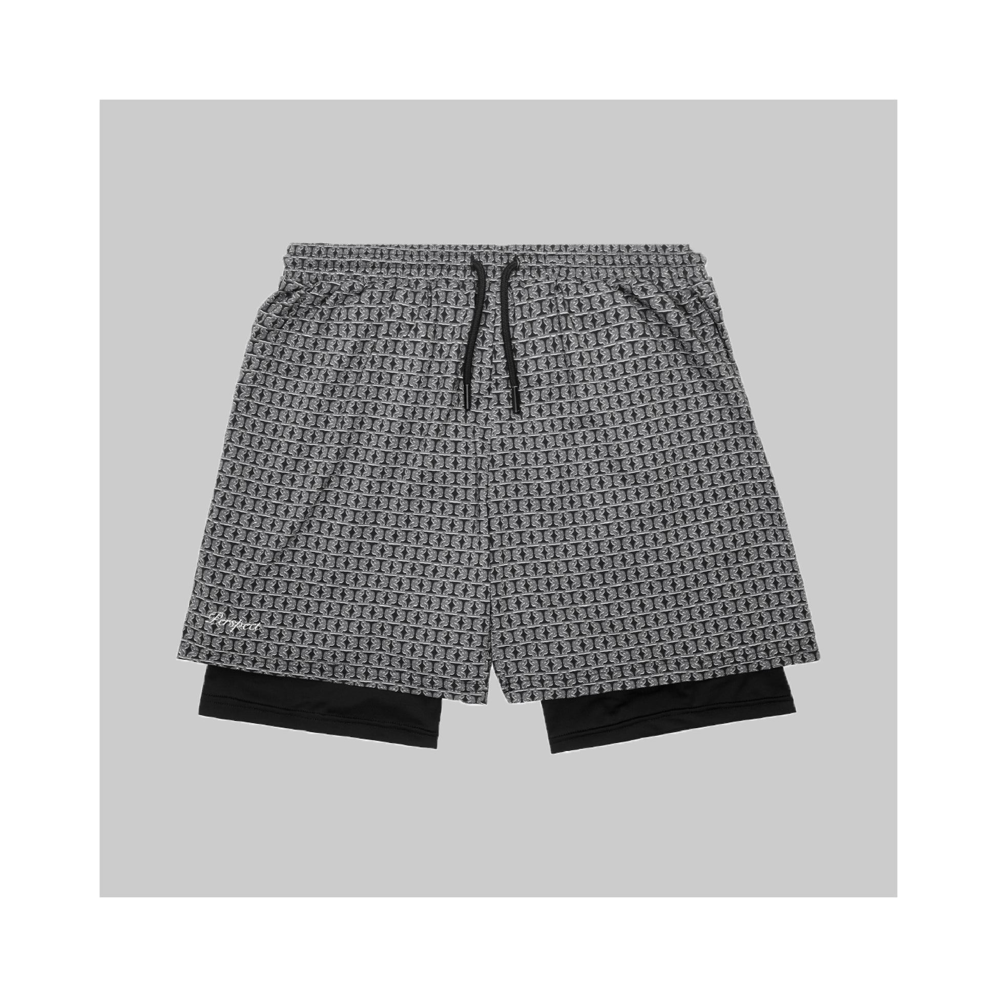 WaferStretch™️ Training Shorts | Anthracite Monogram