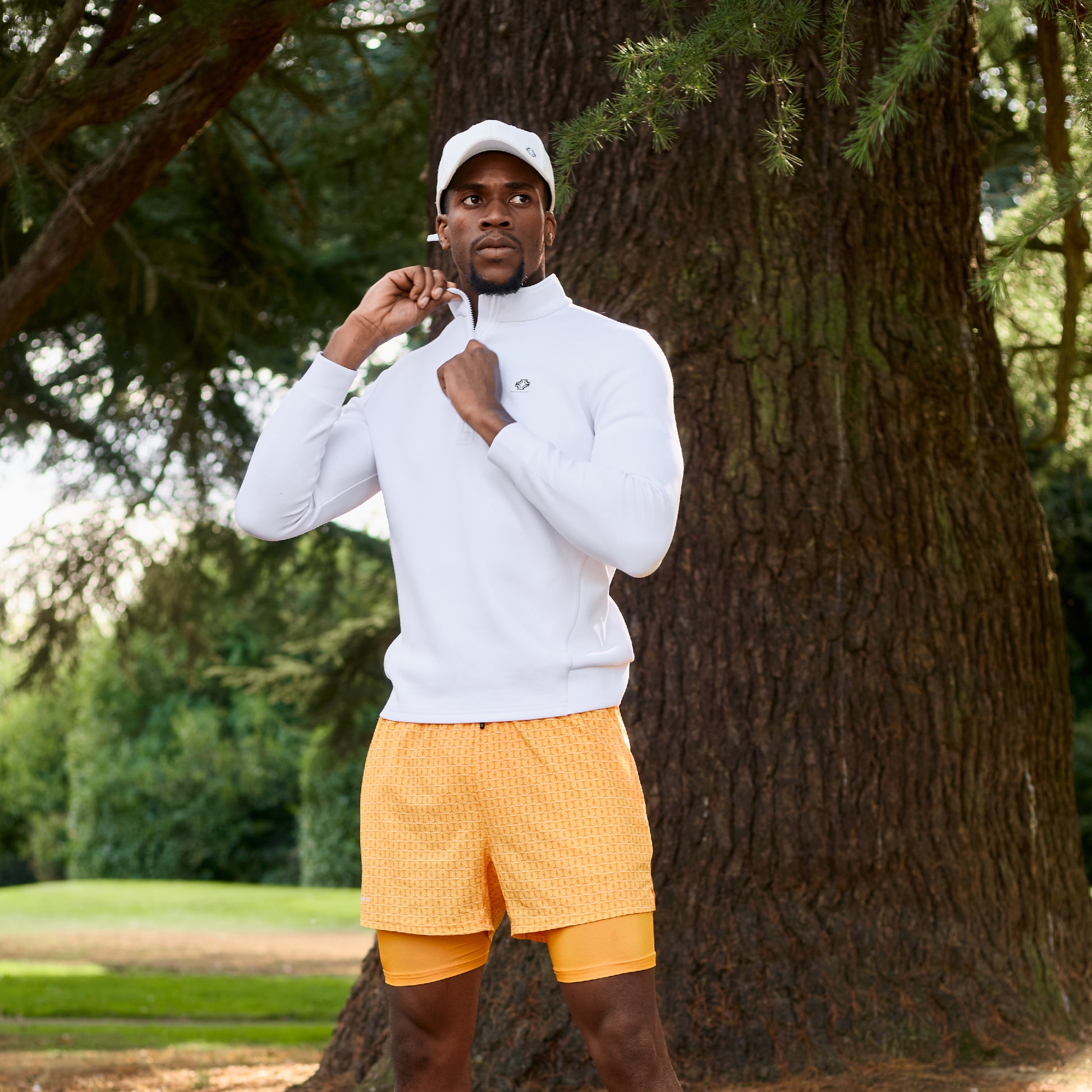 WaferStretch™️ Training Shorts | Mustard Monogram